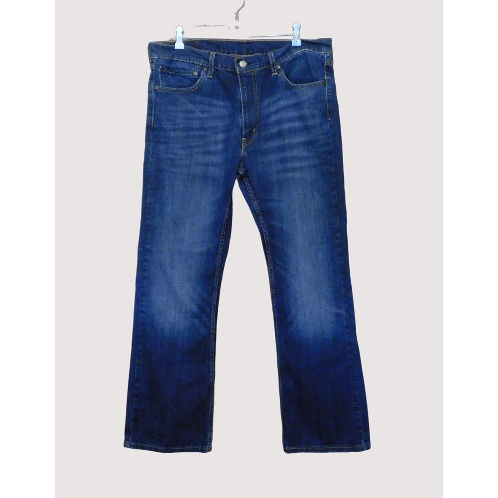 Levis 527 Jeans 36 x 30.5 Blue Denim Dark Wash Boot Cut Stretch Cotton Blend